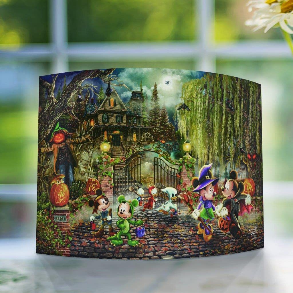 Disney – Mickey and Minnie Halloween Fun – Thomas Kinkade Studios - 10” x 7” Curved Acrylic Photo Print – Free Standing Décor – Officially Licensed Collectible