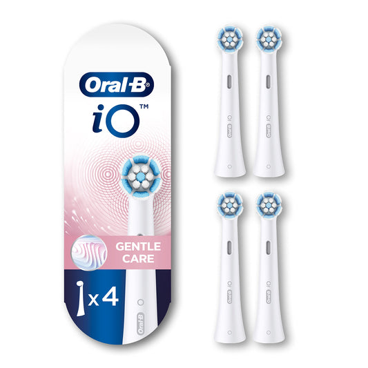 Oral-B iO Series Gentle Care Replacment Brush Head for Oral-B iO Series Electric Toothbrushes, White, 4 count