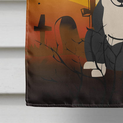 Caroline's Treasures BB4399CHF Halloween Bull Terrier Black White Flag Canvas House Size, Large, Multicolor