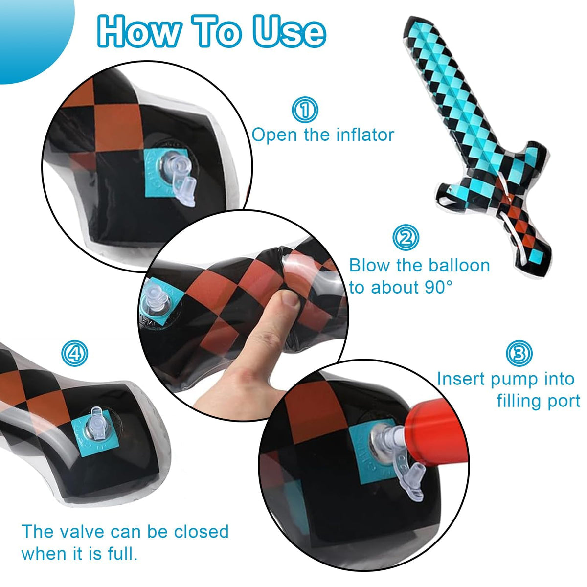 16pcs Inflatable Pixel Swords – 25.6inch Vibrant Role-Play Accessories for Themed Parties, Cosplay Events, Pool & Beach Activities – Soft, Safe Battle Toys for Group Games & Festive Decorations 🍁 All In One Marketplace Canada