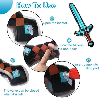 16pcs Inflatable Pixel Swords – 25.6inch Vibrant Role-Play Accessories for Themed Parties, Cosplay Events, Pool & Beach Activities – Soft, Safe Battle Toys for Group Games & Festive Decorations 🍁 All In One Marketplace Canada