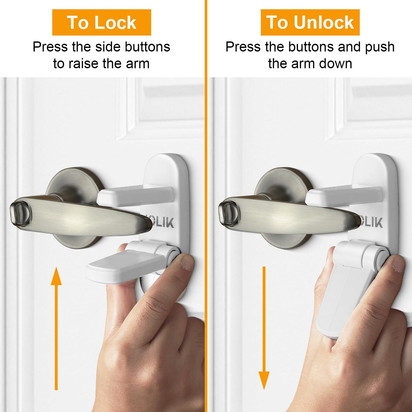 Jolik Improved Childproof Door Lever Lock(2 Pack)& Handles Premium Bonding Adhesive - door handle child proof