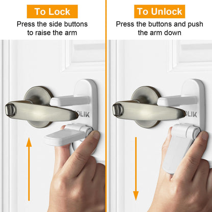 Jolik Improved Childproof Door Lever Lock(2 Pack)& Handles Premium Bonding Adhesive - door handle child proof