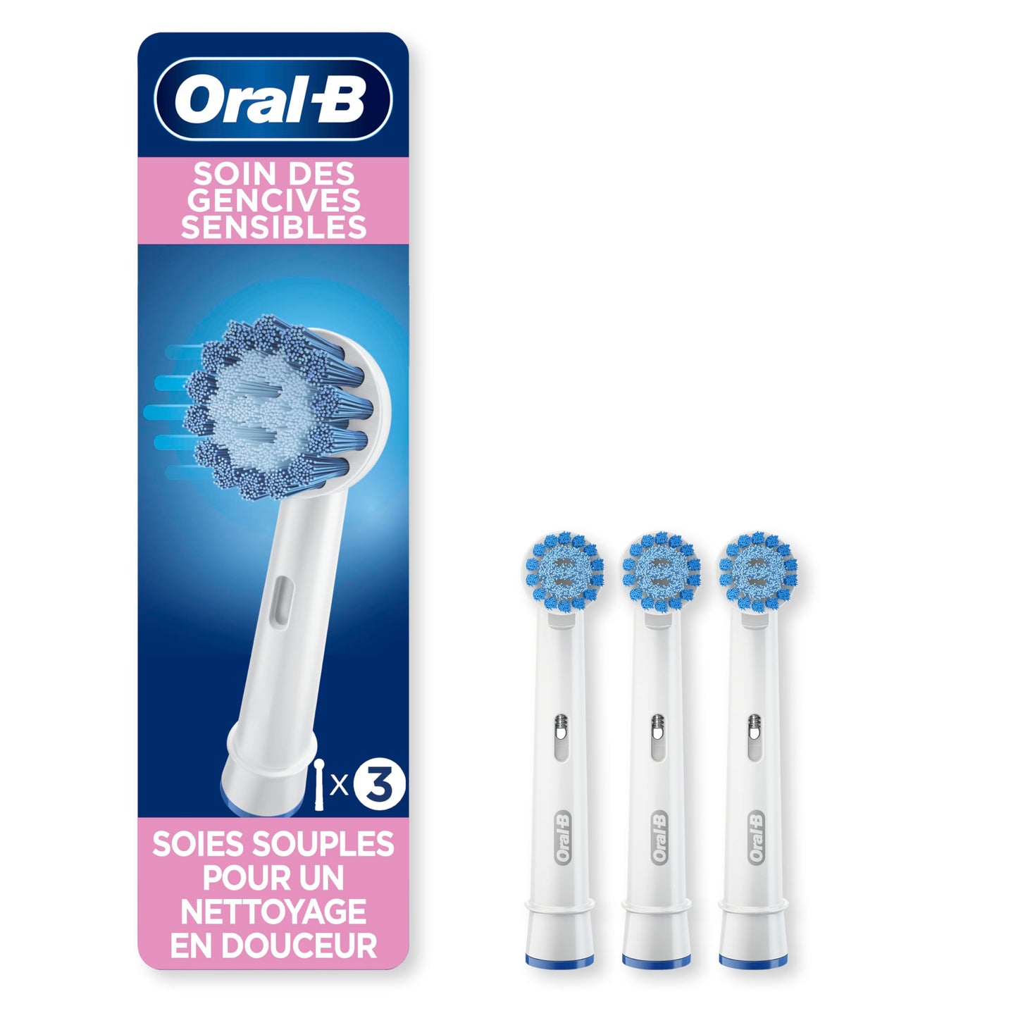 Oral-B Sensitive Gum Care, Replacement Brush Heads, 3 Counts