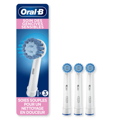Oral-B Sensitive Gum Care, Replacement Brush Heads, 3 Counts