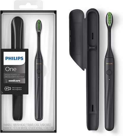 Philips One by Sonicare Rechargeable Toothbrush, 1 Brush Head, Black Philips Sonicare