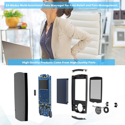 Belifu Dual Channel TENS EMS Unit with 12 Pads, 24 Modes Muscle Stimulator, Electronic Pulse Massager Muscle Massager for Pain Relief Therapy, Fastening Cable Ties, Dust-Proof Drawstring Storage Bag - Available at All In One Marketplace Canada