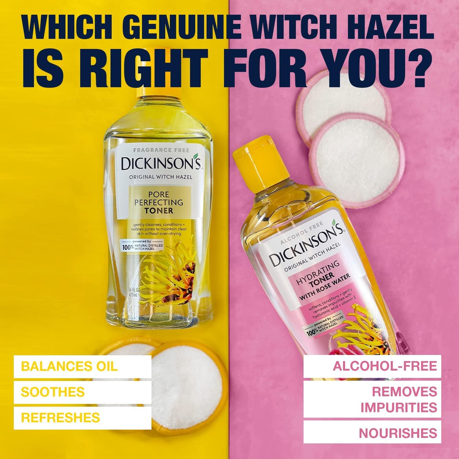 Health Life Dickinson’s Original Witch Hazel Pore Perfecting Toner 16 oz Dickinson's