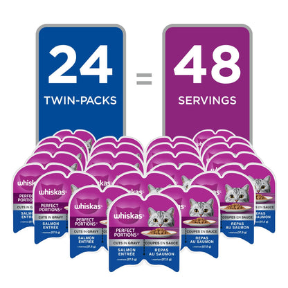 WHISKAS Perfect PORTIONS Kitten Wet Cat Food, Salmon Flavour, 75g whiskas