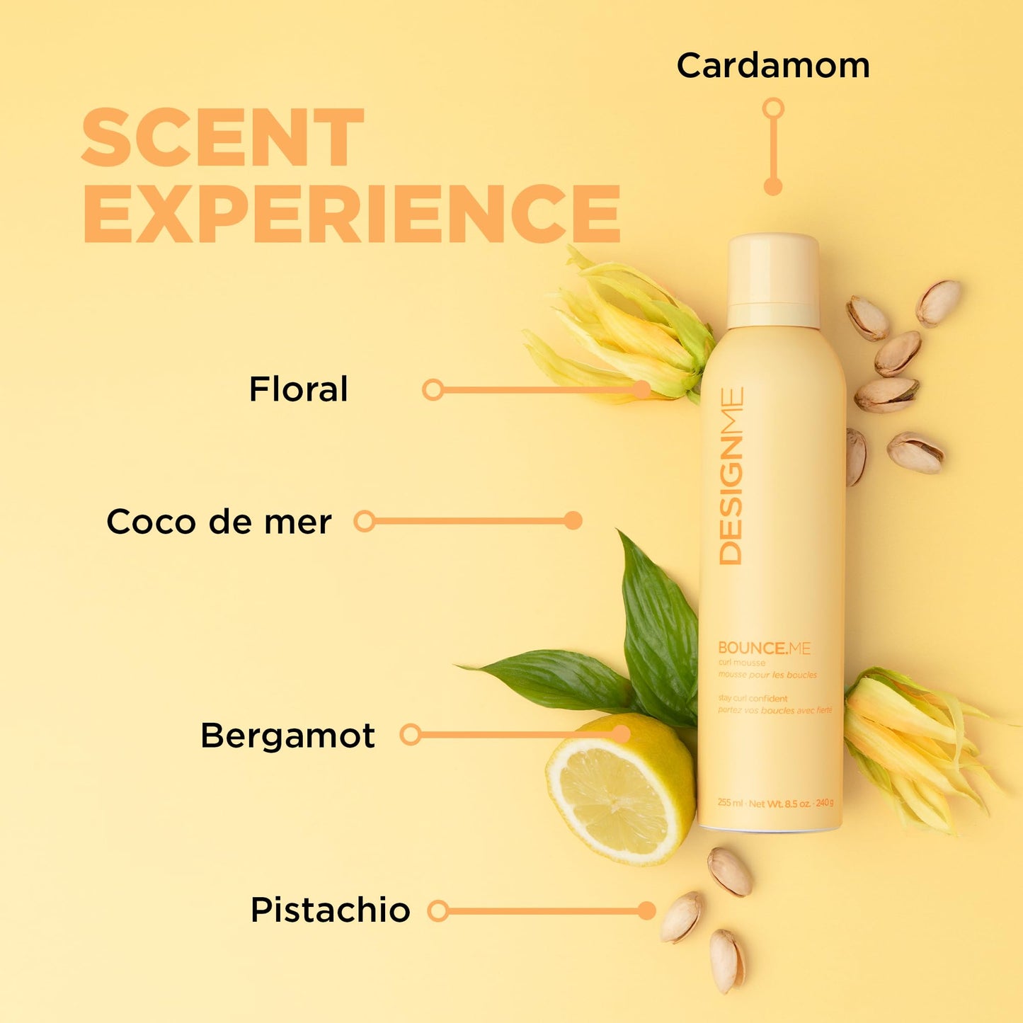 Design.Me BOUNCE.ME Curl Mousse | Lightweight Curl Defining for Wavy & Curly Hair | Frizz Control, Humidity Resistant, Alcohol-Free Mousse for Hair Styling | CGM Approved Design.Me