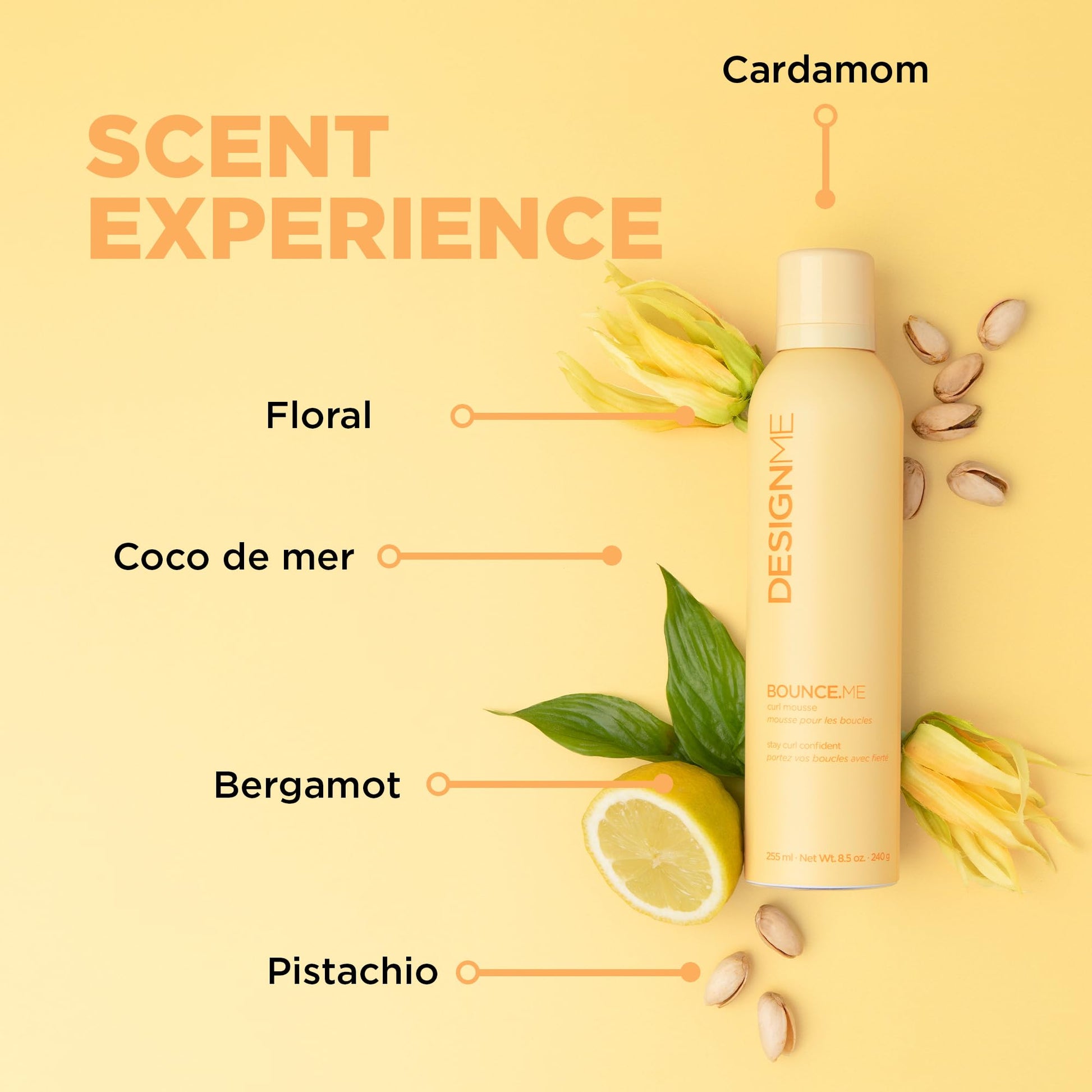 Design.Me BOUNCE.ME Curl Mousse | Lightweight Curl Defining for Wavy & Curly Hair | Frizz Control, Humidity Resistant, Alcohol-Free Mousse for Hair Styling | CGM Approved Design.Me