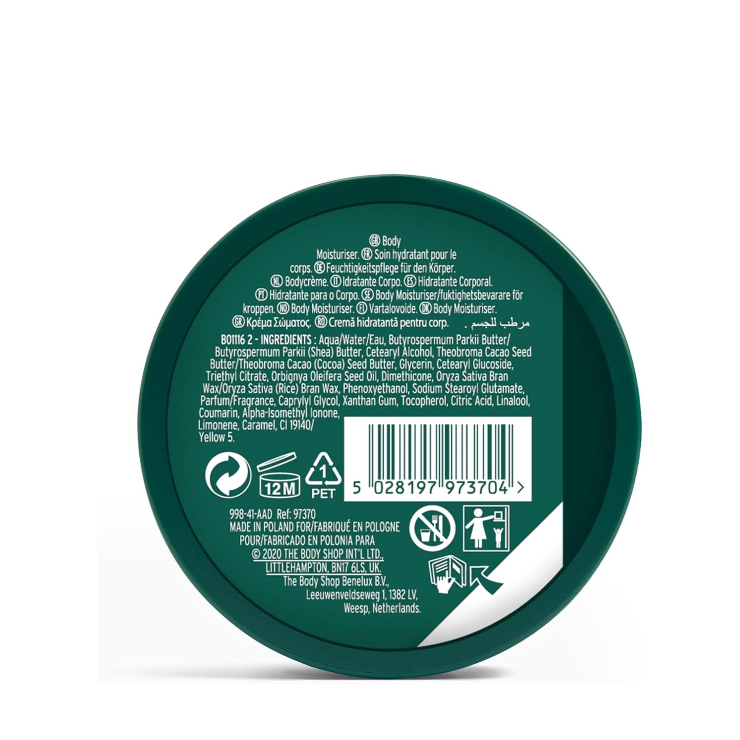 The Body Shop Shea Body Butter for Very Dry Skin | Ultra-Rich Moisturizer with Raw Shea Butter | 96 Hour Hydration, 200ml The Body Shop