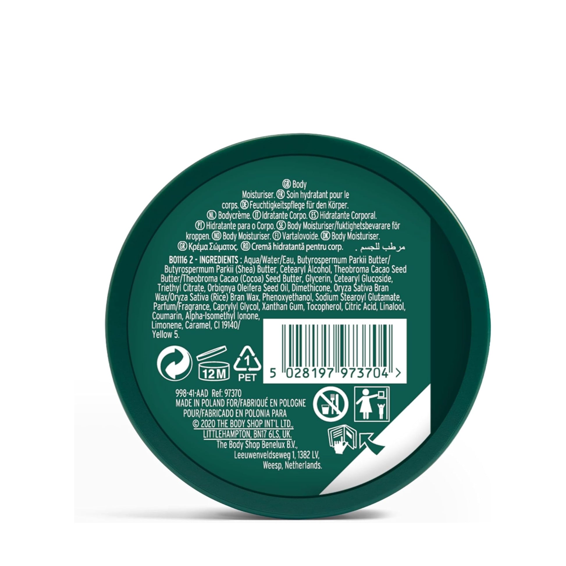 The Body Shop Shea Body Butter for Very Dry Skin | Ultra-Rich Moisturizer with Raw Shea Butter | 96 Hour Hydration, 200ml The Body Shop