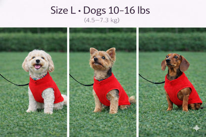 JACKO & CO Dog Fleece Vest Sweater with Leash Ring - Red L (Dogs 10-16 lbs) 🍁 All In One Marketplace Canada