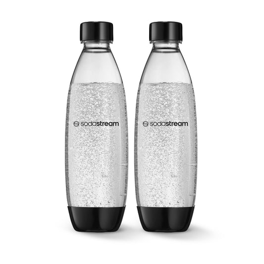 Sodastream 1L Fuse Black Bottles Twin Pack - Dishwasher Safe