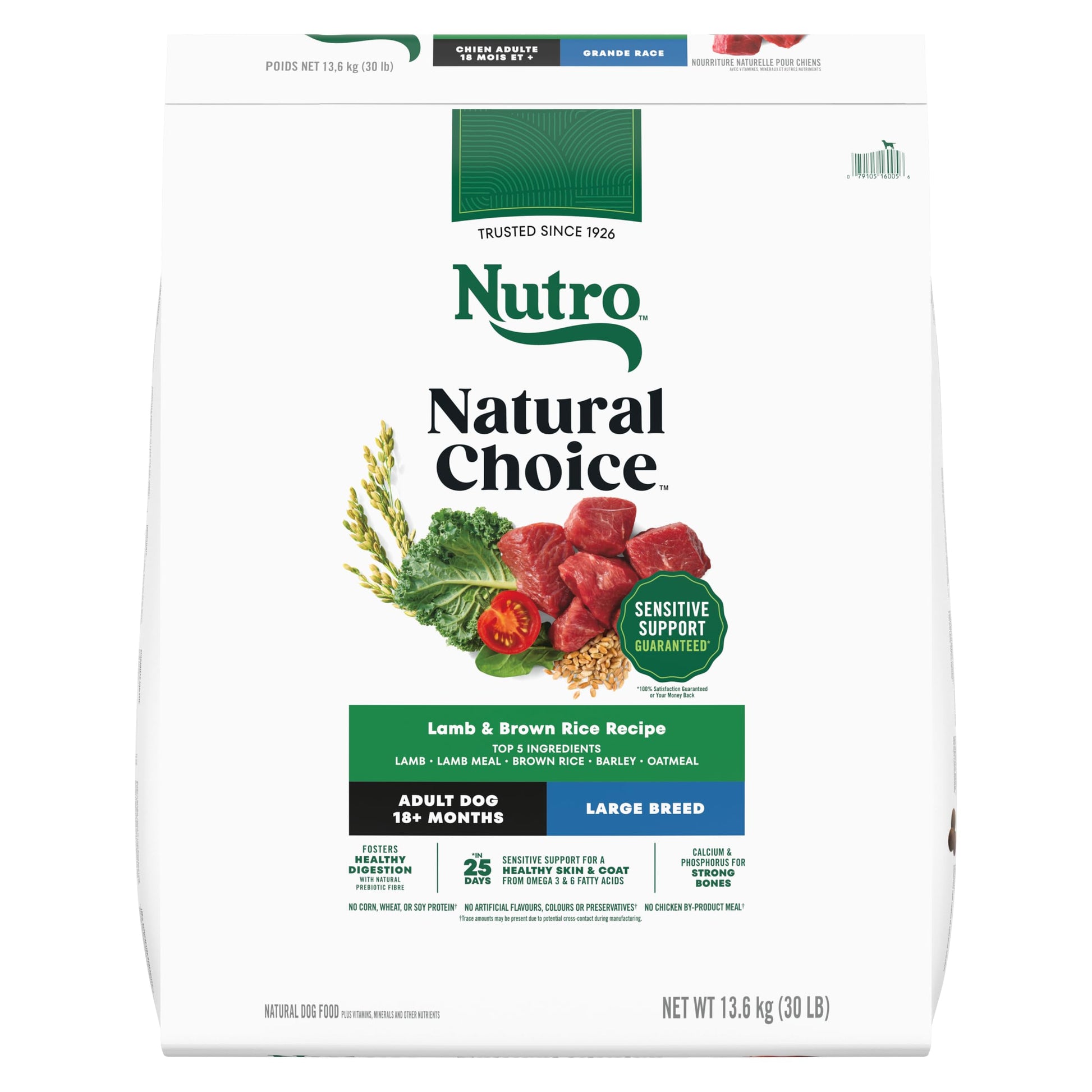 Nutro Natural Choice Adult Dry Dog Food, Lamb Flavour, 13.6kg Nutro