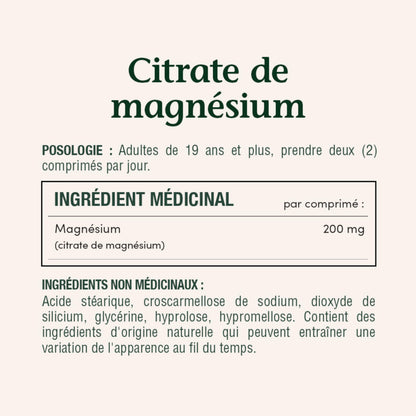 NATURE'S BOUNTY Magnesium Citrate, 200 mg, 75 Tablets