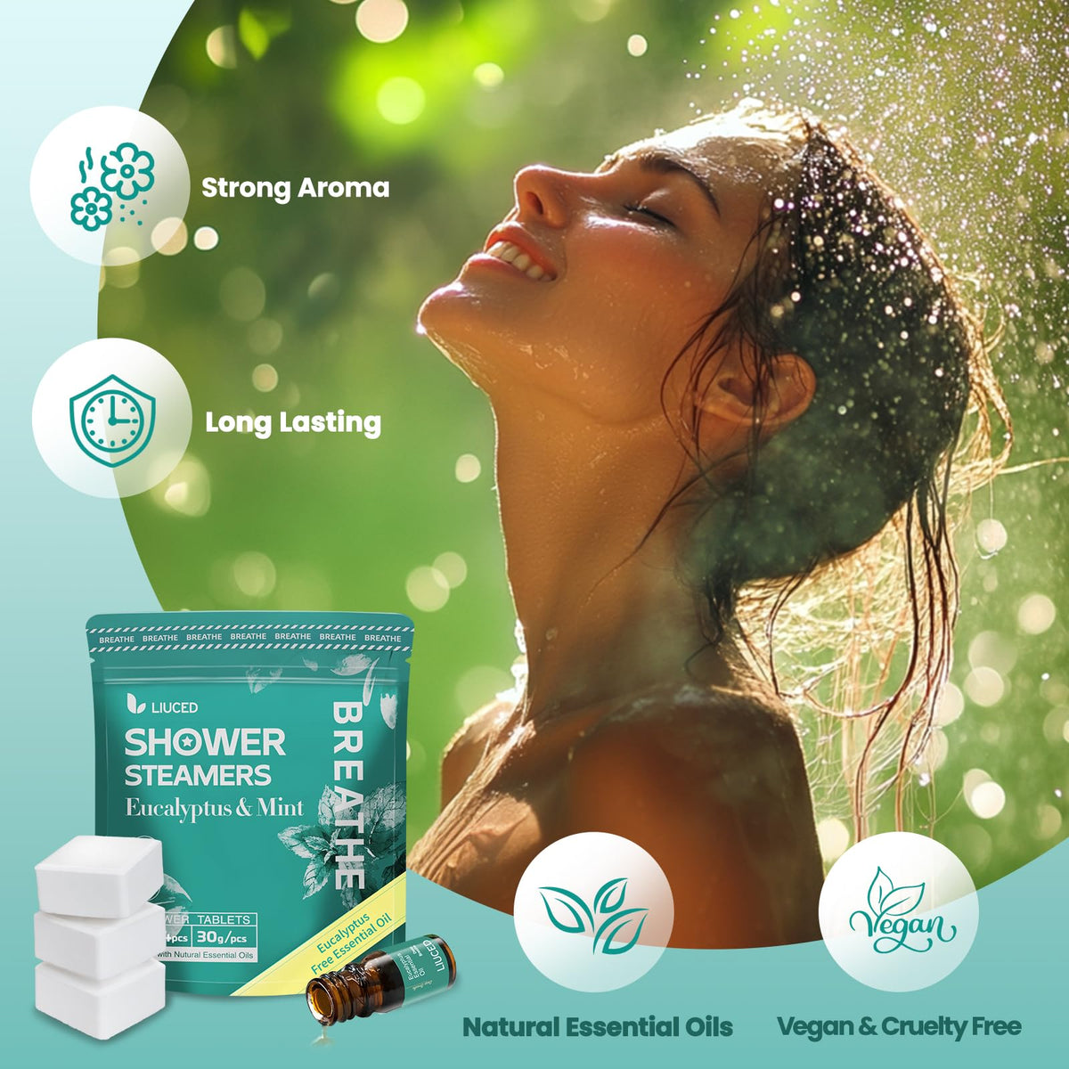 Shower Steamers Aromatherapy 14 Pack- Eucalyptus & Mint Shower Bombs and 5ml Natural Eucalyptus Essential Oils, Christmas Stocking Stuffers for Women & Men, Self Care Gifts for Mom Dad 🍁 All In One Marketplace Canada