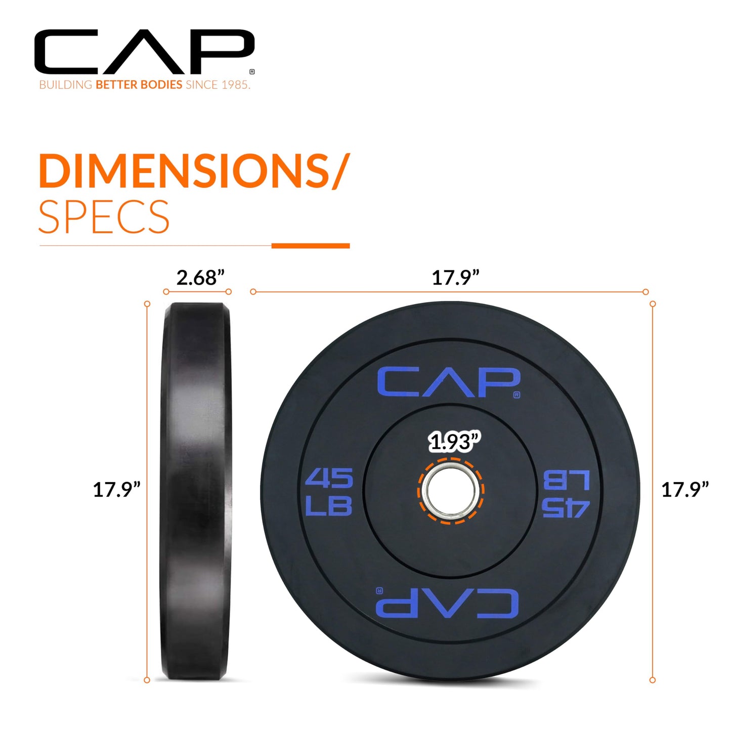 CAP Barbell Rubber Olympic Bumper Plate | Multiple Options/Colors 🍁 All In One Marketplace Canada