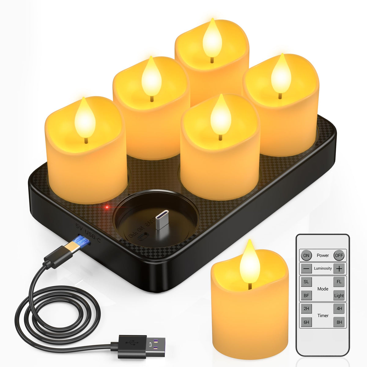 PChero Rechargeable Flameless Candles Flickering with Remote, Charging Base 🍁 All In One Marketplace Canada
