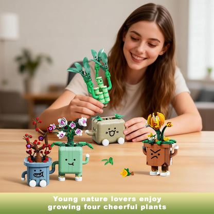 Loyratche 4 Pack Botanicals Cute Plants Building Set, 968PCS Flower Botanical Collection Building Toys for Home Office Décor Christmas Birthday Gifts 🍁 All In One Marketplace Canada
