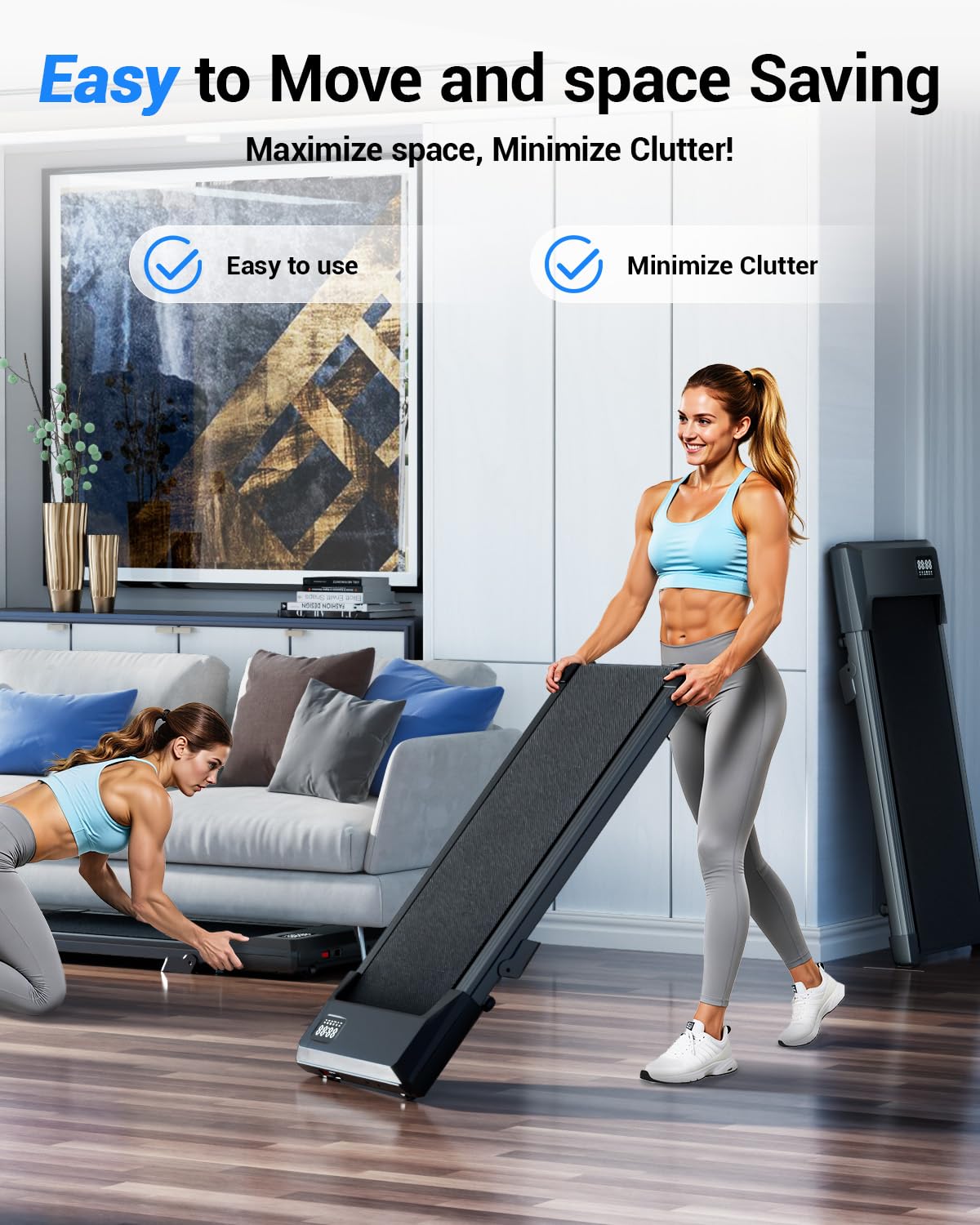Superun Walking Pad,6% Manual Incline Walking Pad Treadmill,Under Desk Treadmill for Home Office, with App & Remote,2.5HP Quiet,LED Display,300 lbs Capacity Superun