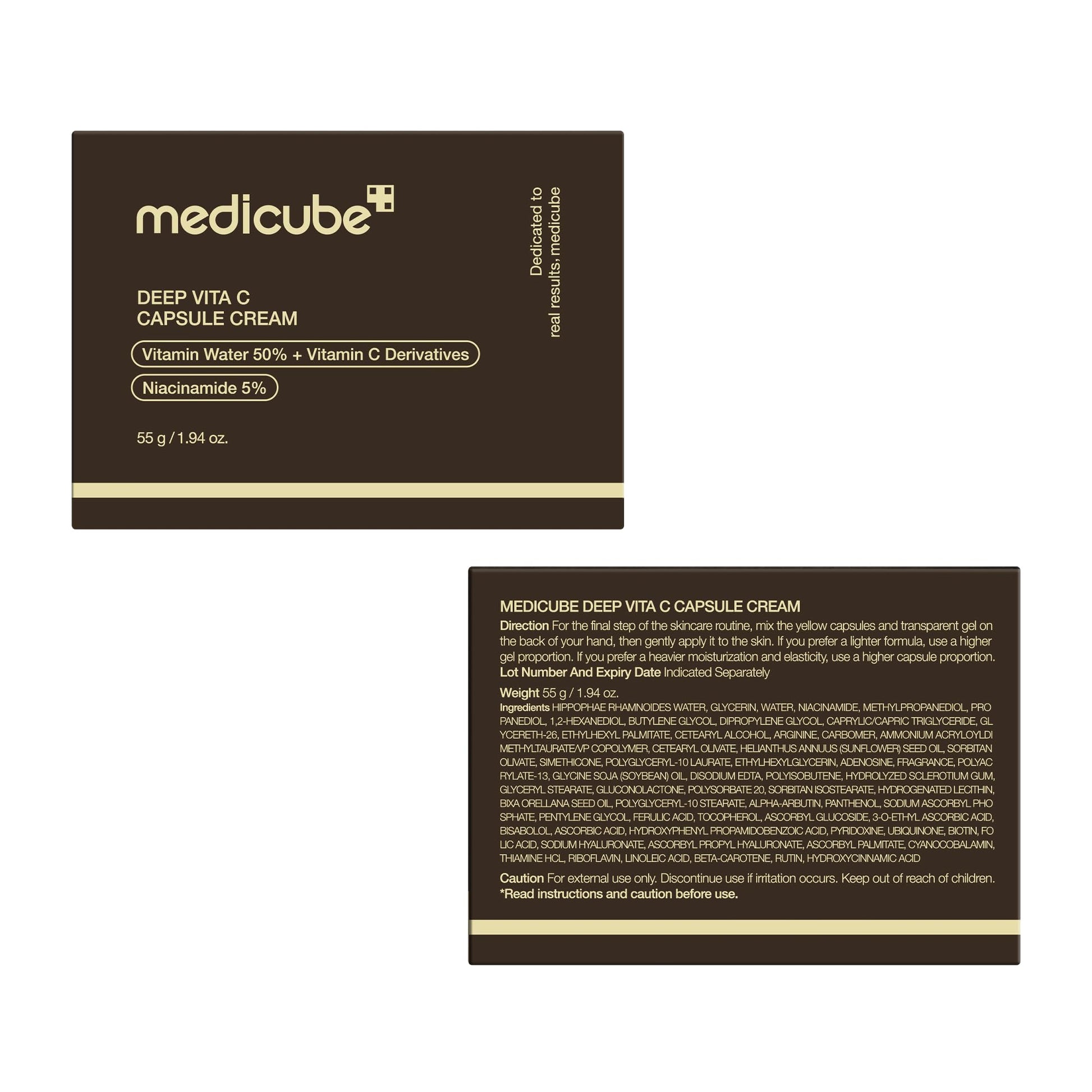 Medicube Deep Vita C Capsule Cream, 55g, Dual-Texture Moisturizer with Vitamin Capsules and Gel Base