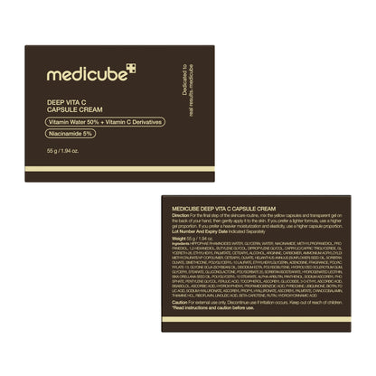Medicube Deep Vita C Capsule Cream, 55g, Dual-Texture Moisturizer with Vitamin Capsules and Gel Base