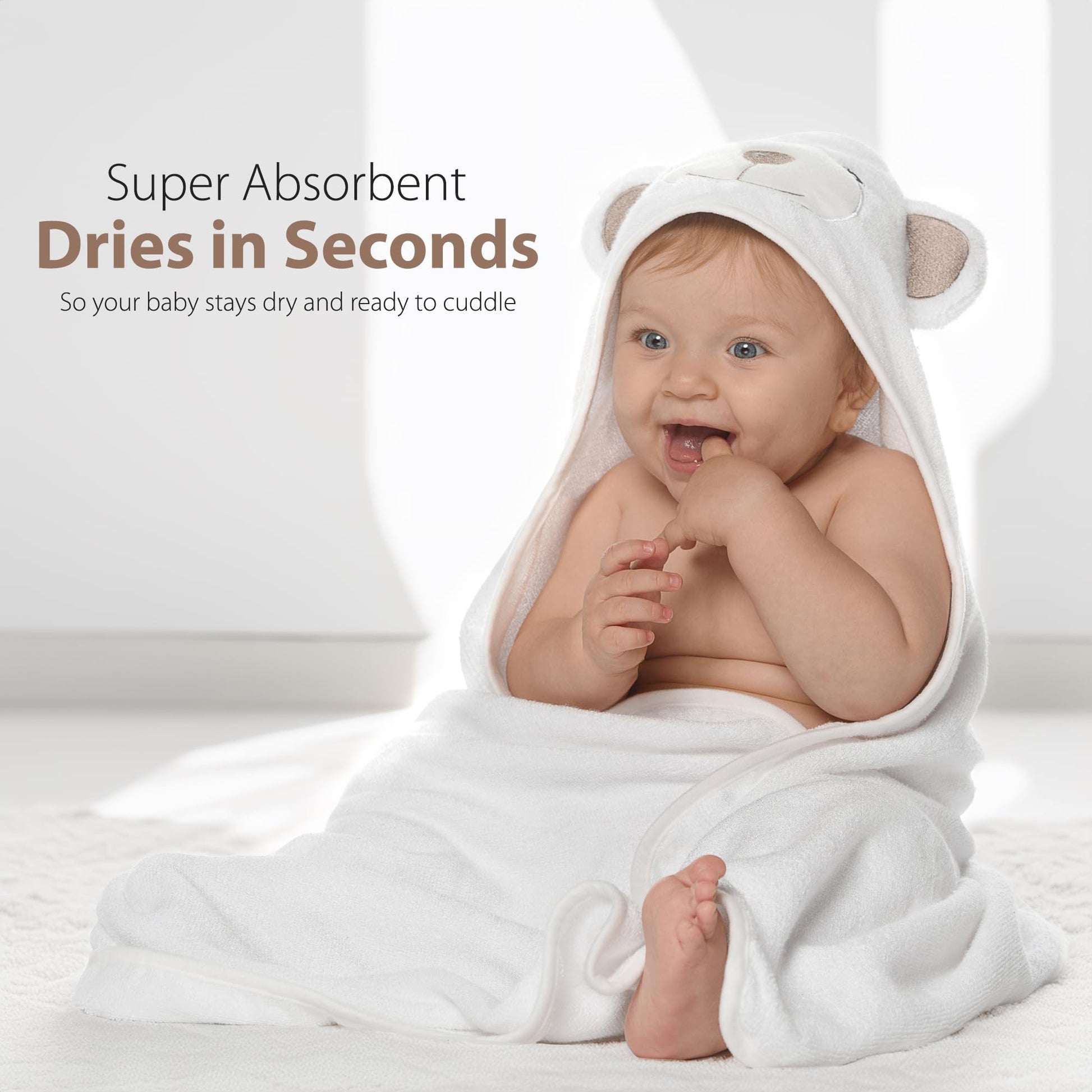 Premium Ultra Soft Organic Bamboo Baby Hooded Towel with Unique Design – Hypoallergenic Baby Towels for Infant and Toddler – Suitable as Baby Gifts