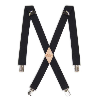 Dickies Men's 1-1/2 Solid Straight Clip Suspender, Black, One Size Dickies