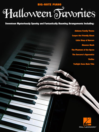 Livre de partitions pour piano Halloween Favorites Big Note | 17 thèmes musicaux effrayants et envoûtants pour débutants et joueurs confirmés | Partitions de piano facile pour soirée d'Halloween