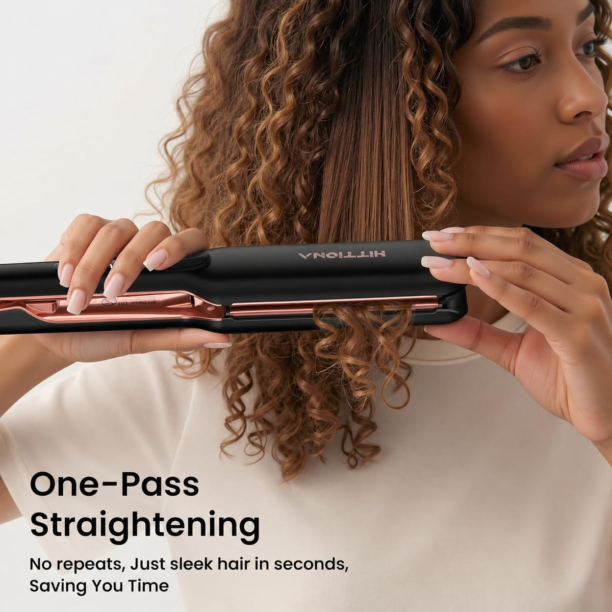 HITTIONA Infrared Flat Iron Hair Straightener 1.75" Ceramic Hair Iron