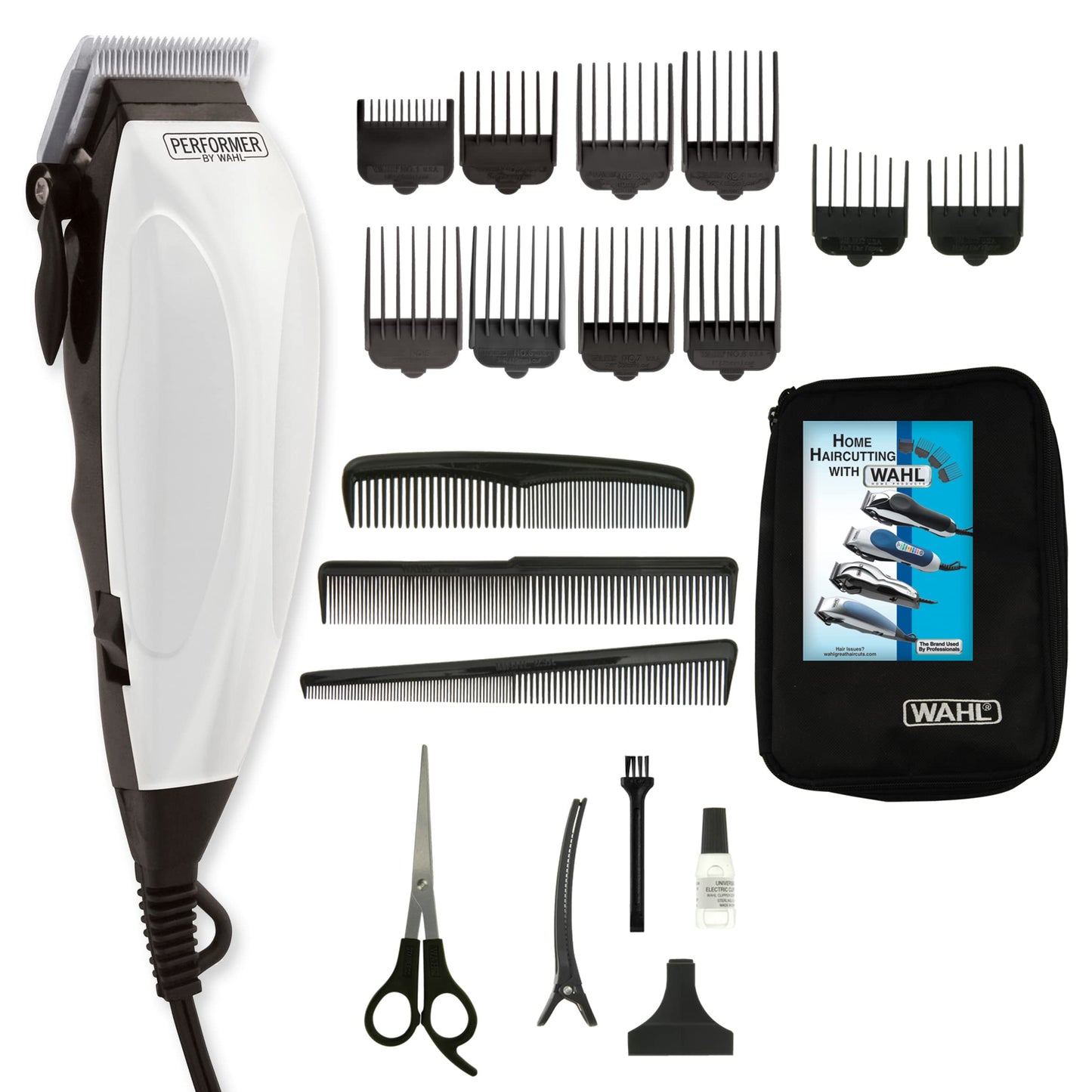 Wahl Canada Performer Haircutting Kit, Quality Economy Clipper Complete with Accessories, Powerful, Quiet Motor, Self-Sharpening Precision Ground Blades, Hair Clipper, At Home Haircutting Kit - Model 3160 - Available at All In One Marketplace Canada