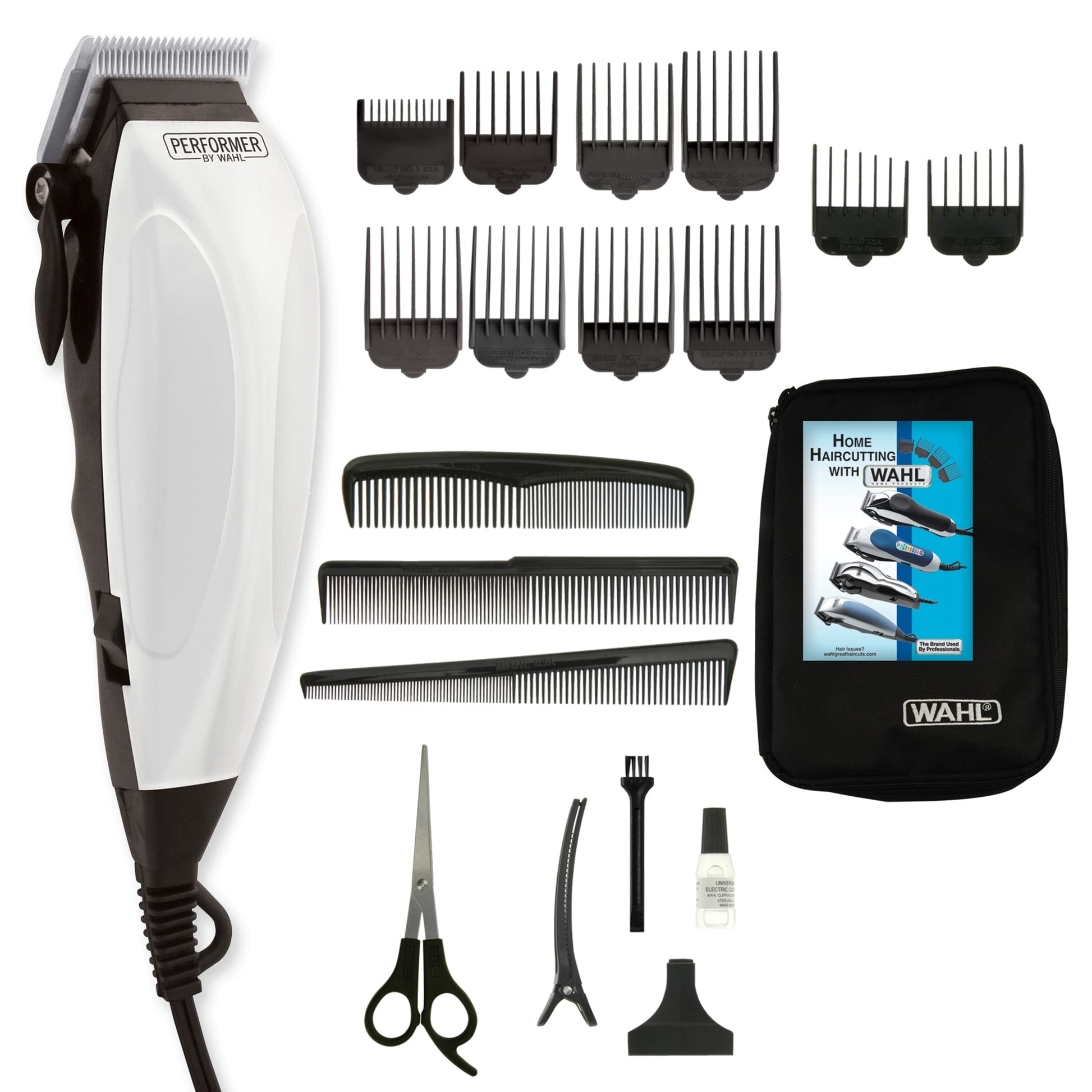Wahl Canada Performer Haircutting Kit, Quality Economy Clipper Complete with Accessories, Powerful, Quiet Motor, Self-Sharpening Precision Ground Blades, Hair Clipper, At Home Haircutting Kit - Model 3160 - Available at All In One Marketplace Canada