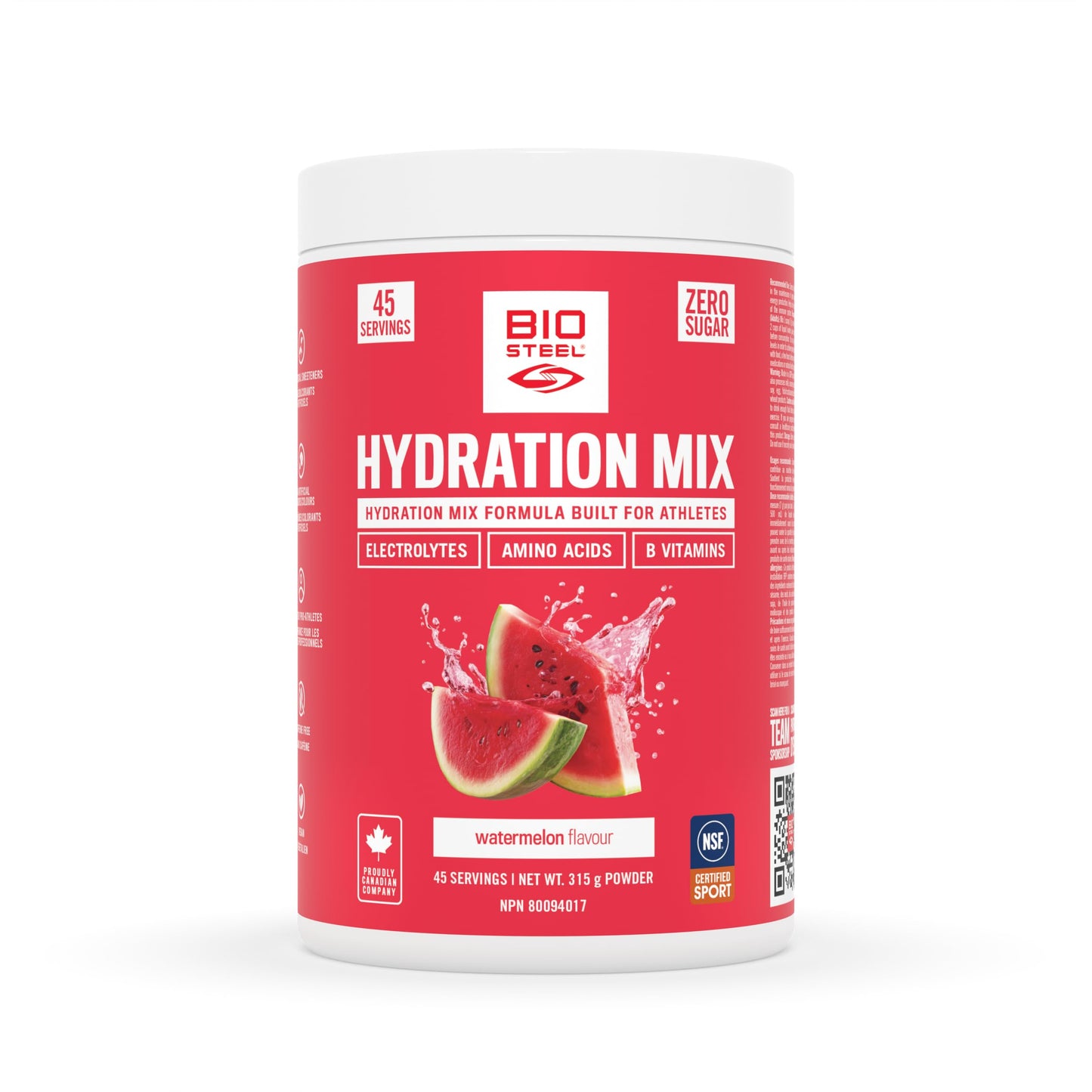 BioSteel Electrolyte Hydration Mix, Watermelon, 45 Servings