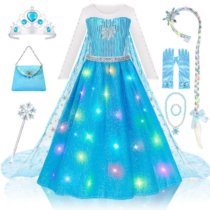 LOYO Princess Dress Up for Girl, Light Up Halloween Costume Girls Ages 3-10 🍁 All In One Marketplace Canada