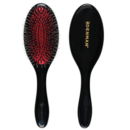 Denman Cushion Hair Brush (Medium) with Soft Nylon Quill Boar Bristles - Porcupine Style for Grooming, Detangling, Straightening, Blowdrying and Refreshing Hair – Black, P081M - Available at All In One Marketplace Canada