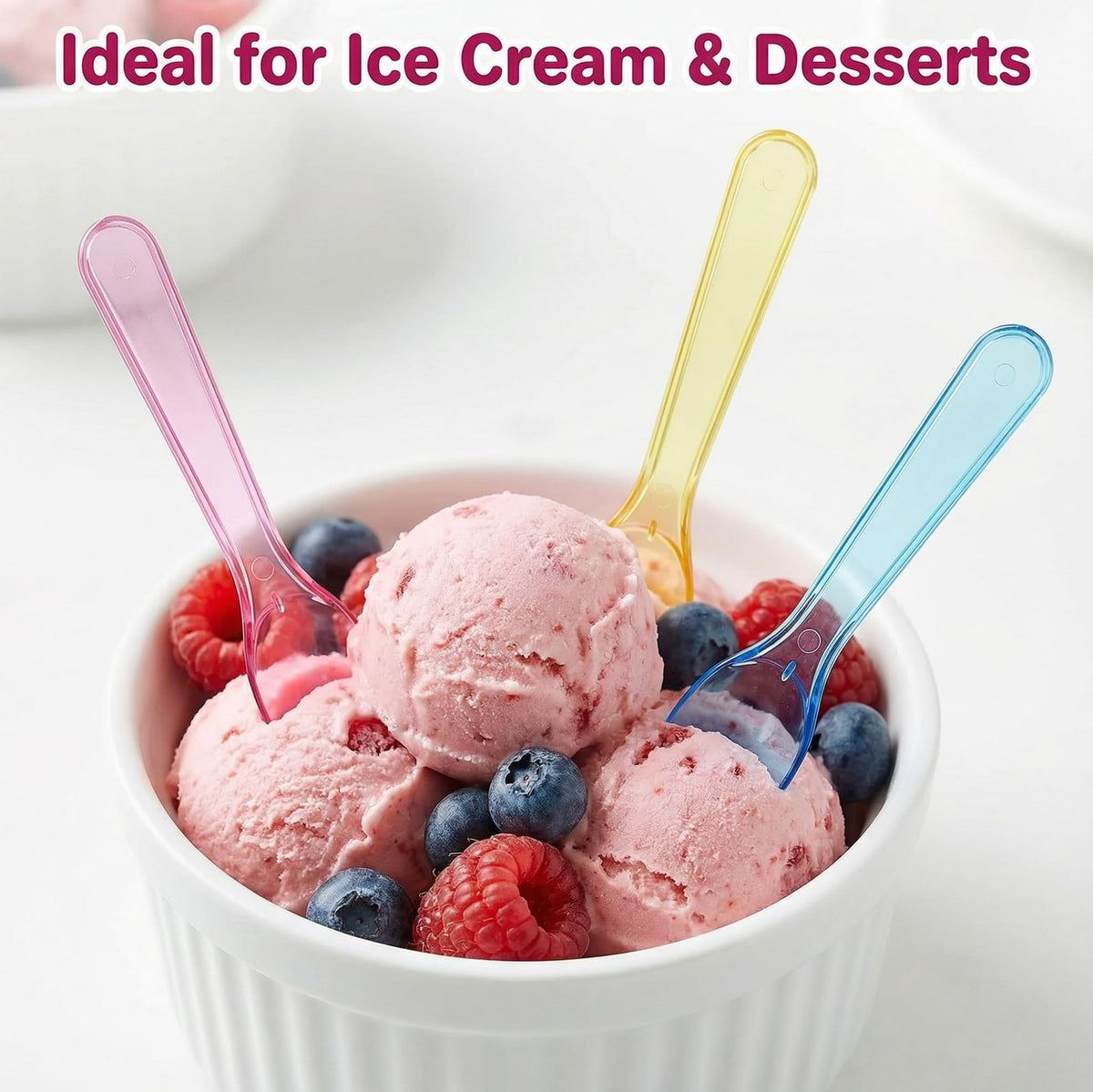 Hiceeden 1000 Pcs Colorful Mini Spoons, 3 Inch Disposable Plastic Tasting Spoons, Small Spoons Snow Cone Taster Spoons for Ice Cream Dessert Party Wedding Cake Yogurt Jello Jam 🍁 All In One Marketplace Canada