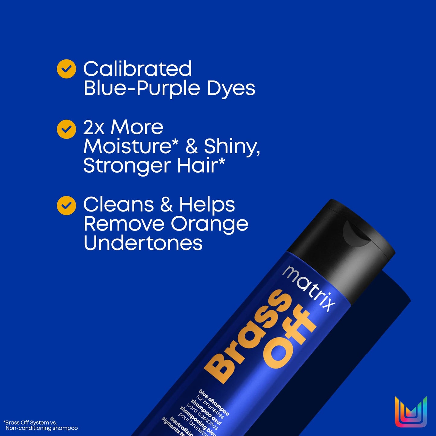 Matrix Brass Off Blue Shampoo, Refreshes & Neutralizes Brassy Tones, Color Depositing Shampoo, For Brassy Hair, For Color Treated Hair, Salon Shampoo, Packaging May Vary Matrix
