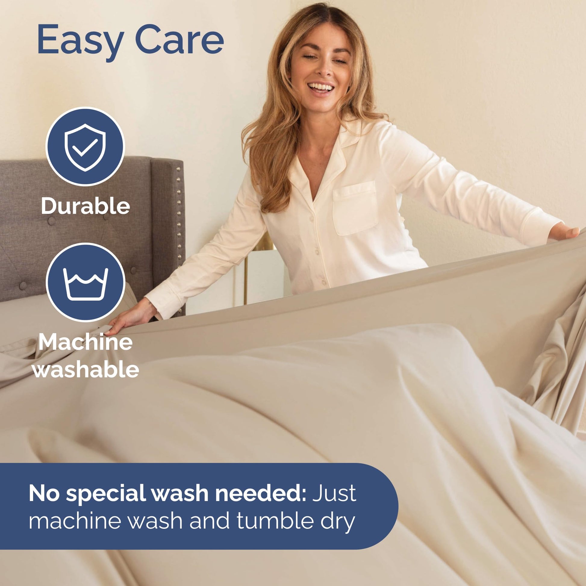 King Size 4 Piece Sheet Set - Comfy Breathable & Cooling Sheets - Hotel Luxury Bed Sheets for Women & Men - Deep Pockets, Easy-Fit, Extra Soft & Wrinkle Free Sheets - Wheat Oeko-Tex Bed Sheet Set