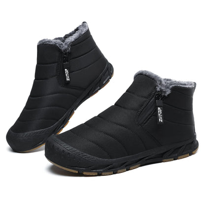 Snow Boots Mens Waterproof Winter Boots Fur Lined Warm Ankle Boots Zipper Closure Slip on Outdoor Boot Comfortable Walking Shoes 🍁 All In One Marketplace Canada