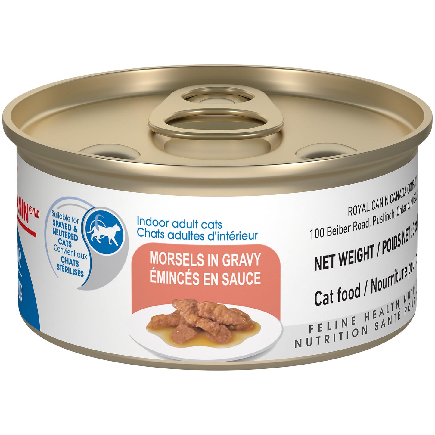 Royal Canin Adult Feline Health Nutrition Morsels in Gravy Cat Food for Indoor Cats, 3 oz can (12-Count) - Available at All In One Marketplace Canada