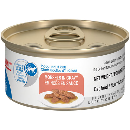 Royal Canin Adult Feline Health Nutrition Morsels in Gravy Cat Food for Indoor Cats, 3 oz can (12-Count) - Available at All In One Marketplace Canada