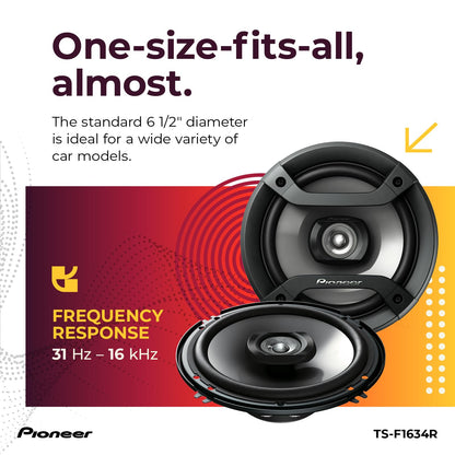 Pioneer TS-F1634R 6.5" 200W 2-Way Speakers PIONEER