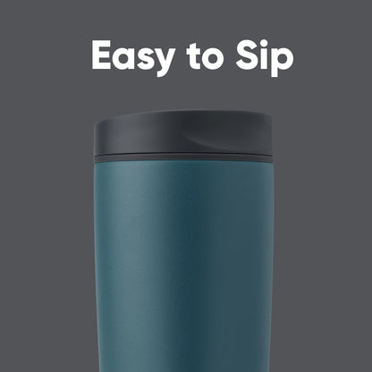 Owala SmoothSip Slider Insulated Stainless Steel Coffee Tumbler, Reusable Iced Coffee Cup, Hot Coffee Travel Mug, BPA Free 20 oz, High Dive