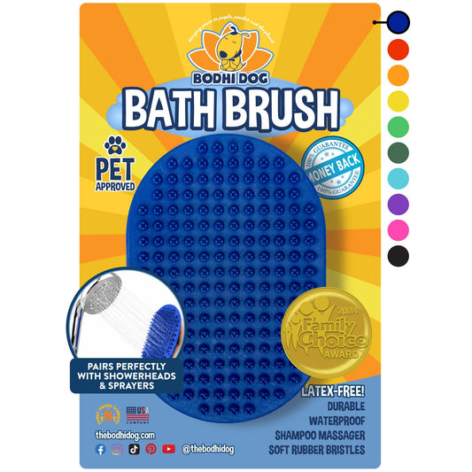 Bodhi Dog Bath Brush | De shedding Dog Brush | Hair Removing for Long Hair Dog Brush | Dog Brush for Short Haired Dogs | Dog Accessories Rubber Curry Brush | Dog Shampoo Brush