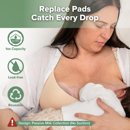 haakaa Petal Soft Silicone Milk Collector丨Discreet Leak-Protection Breast Milk Saver, Reusable Breast Shells Milk Collection Cup for Breastfeeding with Cleaning Brush- 2PCS