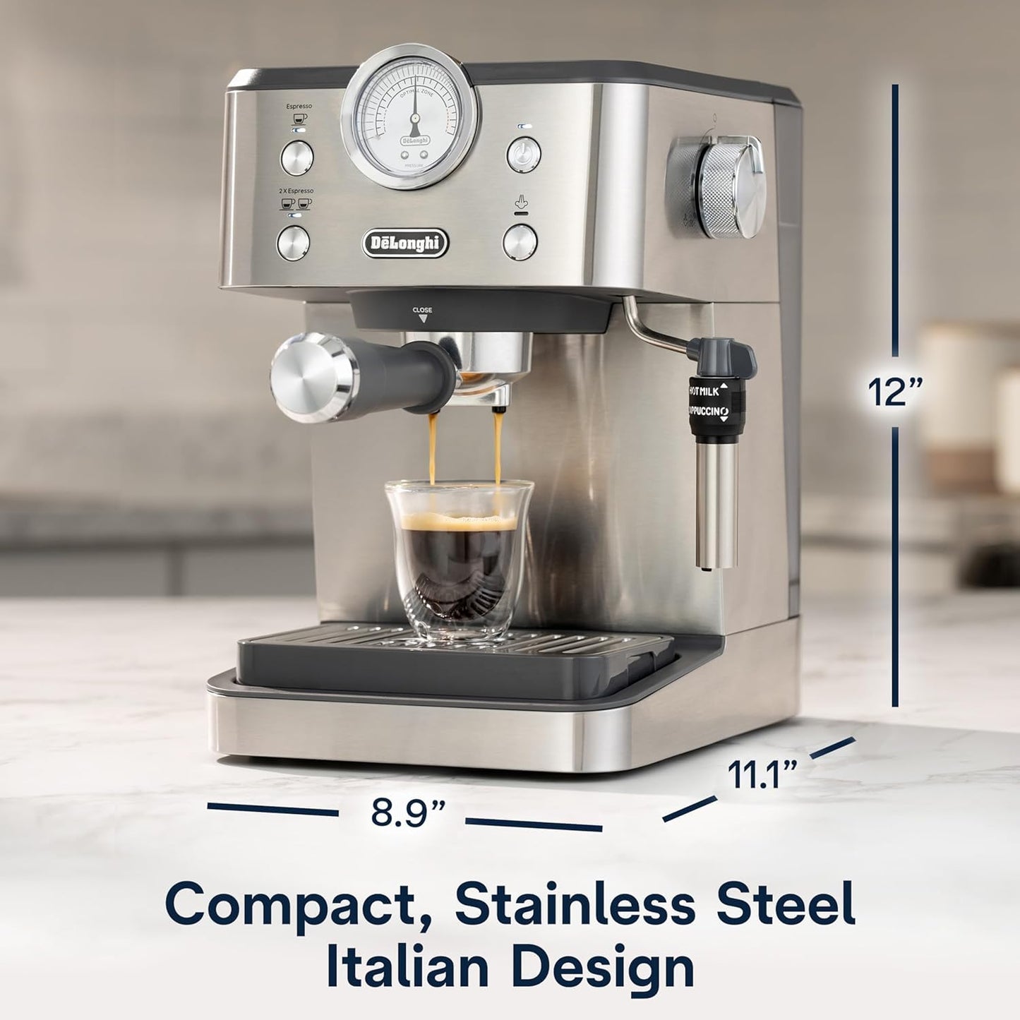 De'Longhi Classic Signature Espresso Machine, Adjustable Milk Frother De'Longhi