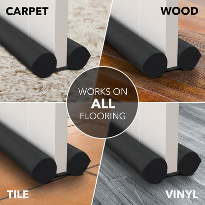 Everlasting Comfort 2 Sided Under Door Draft Stopper for Bottom of Doors - Quick Install, Keeps Heat In & Cold Air Out- Weather Stripping Door Seal Strip & Noise Blocker for Interior -Fits 76 - 91cm W