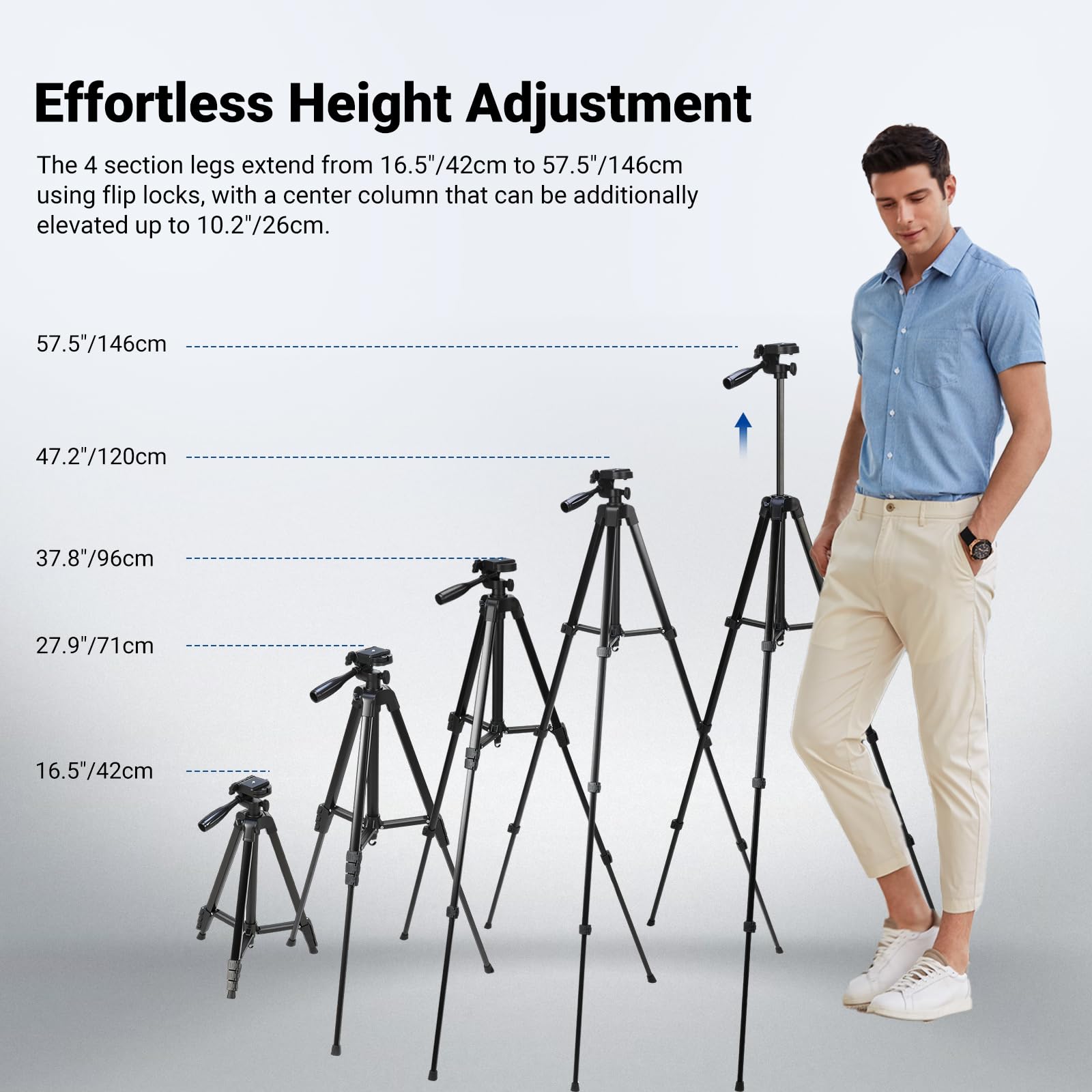 NEEWER Entry Level Version TP53 Tripod for Cell Phone & Camera, Metal NEEWER